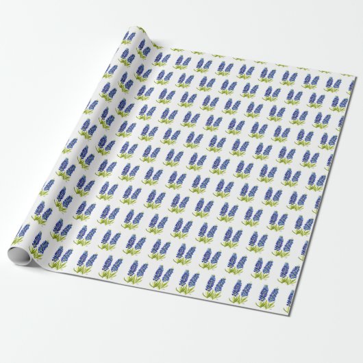 Bluebonnets Texas Blume Wildblume Aquarell Geschenkpapier (Ungerollt)