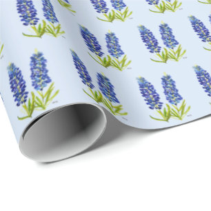Bluebonnets Texas Blume Wildblume Watercolor Water Geschenkpapier