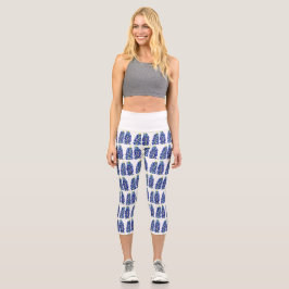 Bluebonnets Texas Blume Wildblumen Aquarell Capri Leggings