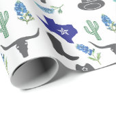 Bluebonnets Texas Blume Wildblumen Aquarell Geschenkpapier (Rolleneckpunkt)