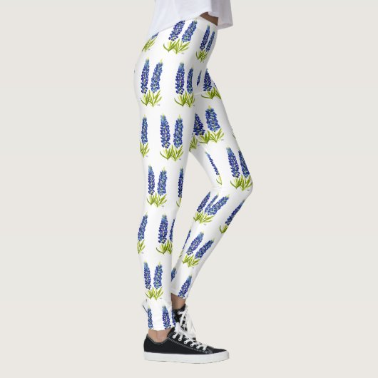 Bluebonnets Texas Blume Wildblumen Aquarell Leggings (Rechts)