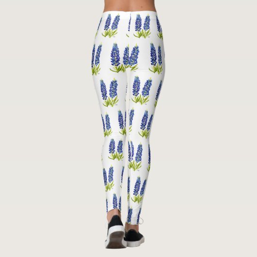 Bluebonnets Texas Blume Wildblumen Aquarell Leggings (Rückseite)