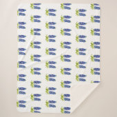 Bluebonnets Texas Blume Wildblumen Aquarell Sherpadecke (Vorderseite)