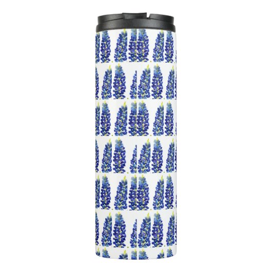 Bluebonnets Texas Blume Wildblumen Aquarell Thermosbecher (Rückseite)