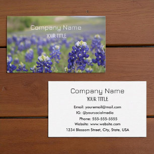 Bluebonnets Texas Company Floral Business Card Visitenkarte