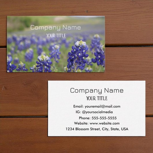 Bluebonnets Texas Company Floral Business Card Visitenkarte