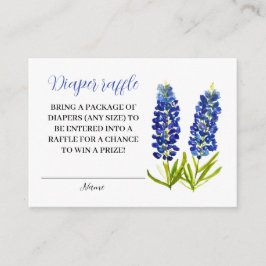 Bluebonnets Texas Floral Diaper Raffle Baby Dusche Begleitkarte
