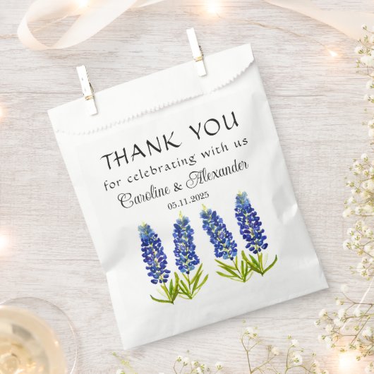 Bluebonnets Texas Floral Modern Chic Wedding Geschenktütchen (Ausgeschnitten)