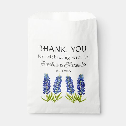 Bluebonnets Texas Floral Modern Chic Wedding Geschenktütchen (Vorderseite)