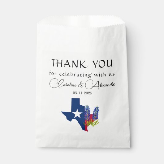 Bluebonnets Texas Floral Modern Chic Wedding Geschenktütchen (Vorderseite)