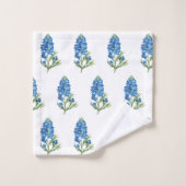 Bluebonnets Texas Staat Blauer Blumen Wasserfarbe Badhandtuch Set (Waschlappen)