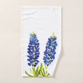 Bluebonnets Texas Staat Blauer Blumen Wasserfarbe Badhandtuch Set (Handtuch)