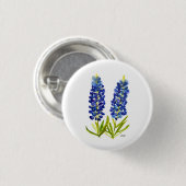 Bluebonnets Texas Staat Blume Lupine Button (Vorne & Hinten)