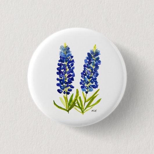 Bluebonnets Texas Staat Blume Lupine Button (Vorderseite)