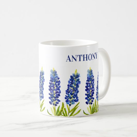 Bluebonnets Texas Staat Blume Lupine Kaffeetasse (VorderseiteRechts)