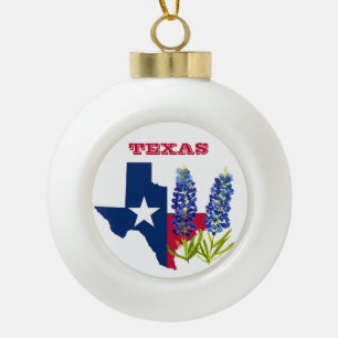 Bluebonnets Texas Staat Blume Lupine Keramik Kugel-Ornament