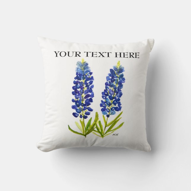 Bluebonnets Texas Staat Blume Lupine Kissen (Vorderseite)