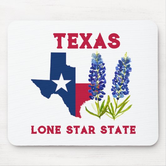 Bluebonnets Texas Staat Blume Lupine Lone Star Mousepad (Vorne)