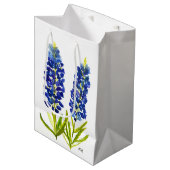 Bluebonnets Texas Staat Blume Lupine Mittlere Geschenktüte (Vorderseite Schrägansicht)