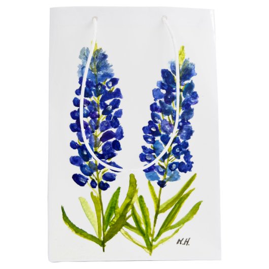 Bluebonnets Texas Staat Blume Lupine Mittlere Geschenktüte (Vorderseite)