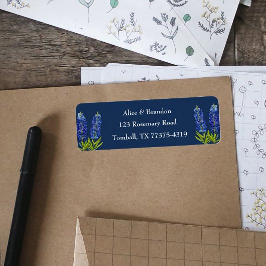 Bluebonnets Texas Staat Blume Lupine Navy Blue L