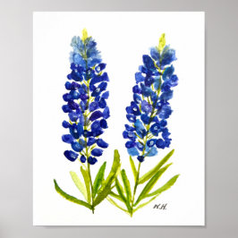 Bluebonnets Texas Staat Blume Lupine Poster
