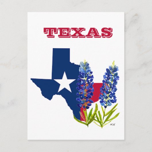 Bluebonnets Texas Staat Blume Lupine Postkarte (Vorderseite)
