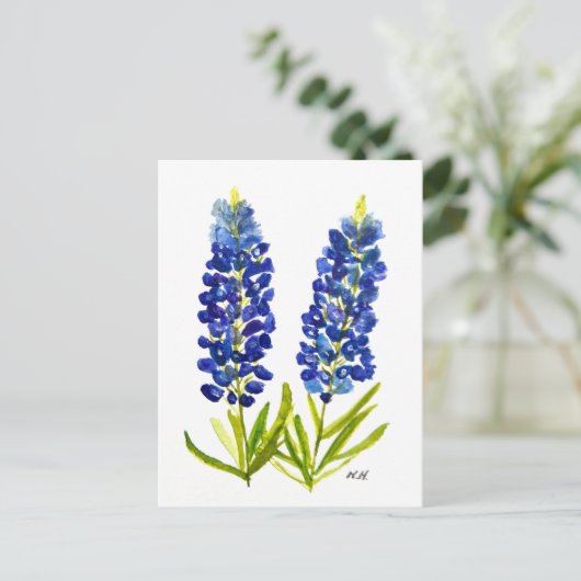 Bluebonnets Texas Staat Blume Lupine Postkarte (Stehend Vorderseite)
