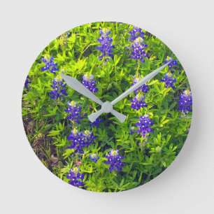 Bluebonnets Texas Staat Blume Wildblume Foto Runde Wanduhr