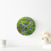 Bluebonnets Texas Staat Blume Wildblumen Foto Runde Wanduhr (Zuhause)