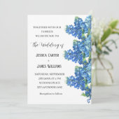 Bluebonnets Texas Watercolor Floral Wedding Einladung (Stehend Vorderseite)