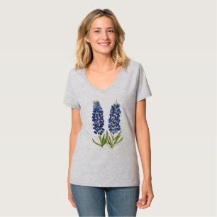 Bluebonnets Texas Wildflowers Lupine Watercolor T-Shirt