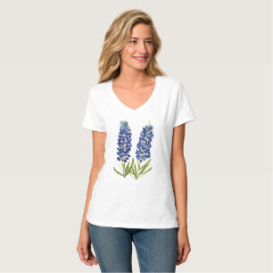 Bluebonnets Texas Wildflowers Lupine Watercolor T-Shirt