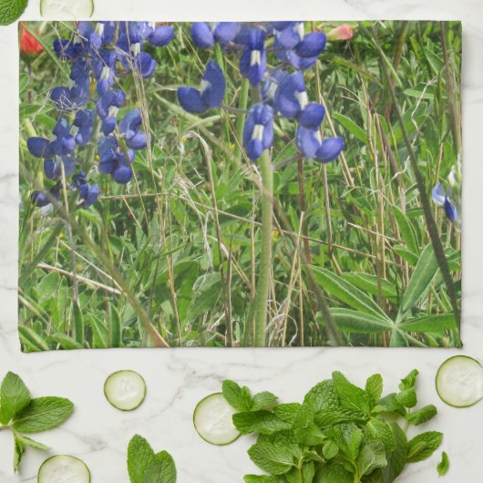 Bluebonnets und indische Pinsel Geschirrtuch (Gefaltet)