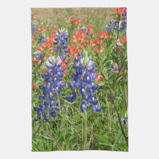 Bluebonnets und indische Pinsel Geschirrtuch (Vertikal)