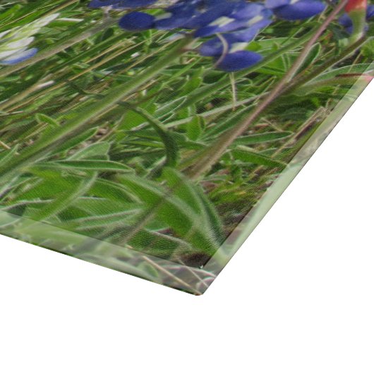 Bluebonnets und indische Pinsel Schneidebrett (Ecke)