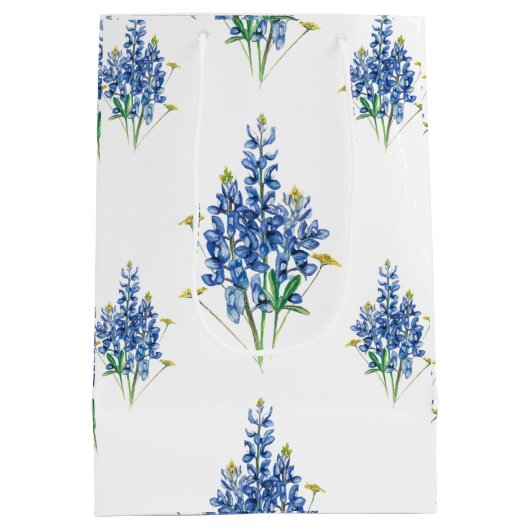 Bluebonnets und Wildblumen Mittlere Geschenktüte (Rückseite)