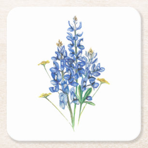 Bluebonnets und Wildblumen Rechteckiger Pappuntersetzer