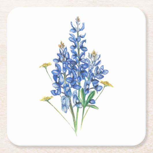 Bluebonnets und Wildblumen Rechteckiger Pappuntersetzer (Vorderseite)