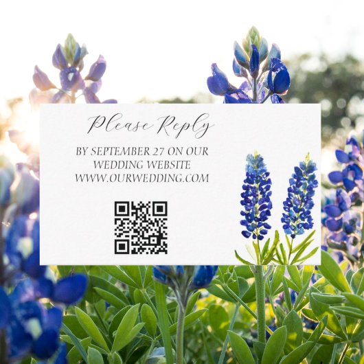 Bluebonnets Wasserfarbene Blume Blumenhochzeit Begleitkarte