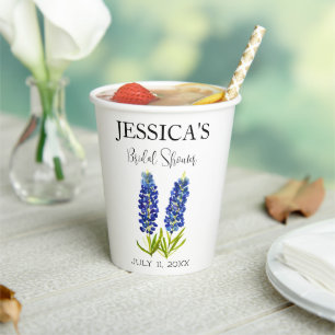 Bluebonnets Wildblume Blue Bllower Brautparty Pappbecher