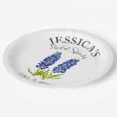 Bluebonnets Wildblume Blue Bllower Brautparty Pappteller (Schrägansicht)