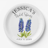 Bluebonnets Wildblume Blue Bllower Brautparty Pappteller (Vorderseite)