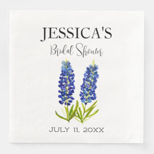 Bluebonnets Wildblume Blue Bllower Brautparty Serviette
