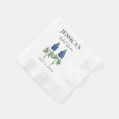 Bluebonnets Wildblume Blue Bllower Brautparty Serviette (Ecke)