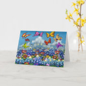 Bluebonnets Wildblumen Schmetterlinge Karte (Gelbe Blume)