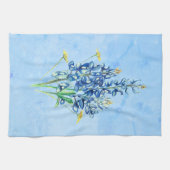 Bluebonnets zum blauen Hintergrund Geschirrtuch (Horizontal)