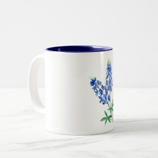 Bluebonnets Zweifarbige Tasse (Vorderseite Links)