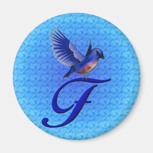 Bluebrd Monogram Initial F Magnet (Vorne)