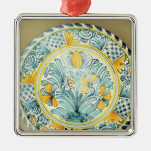 Bluedash Delftware Ladegerät, Lambeth Tonwaren Silbernes Ornament